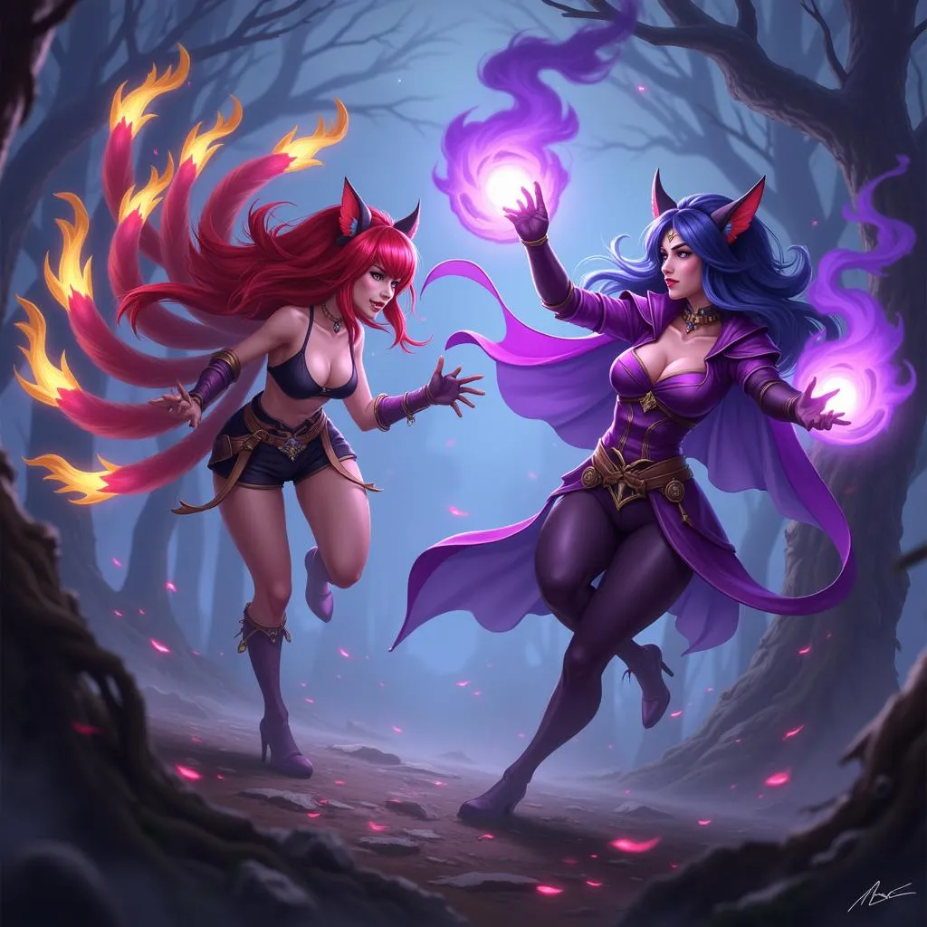 Ahri và Syndra đối đầu căng thẳng giữa đường