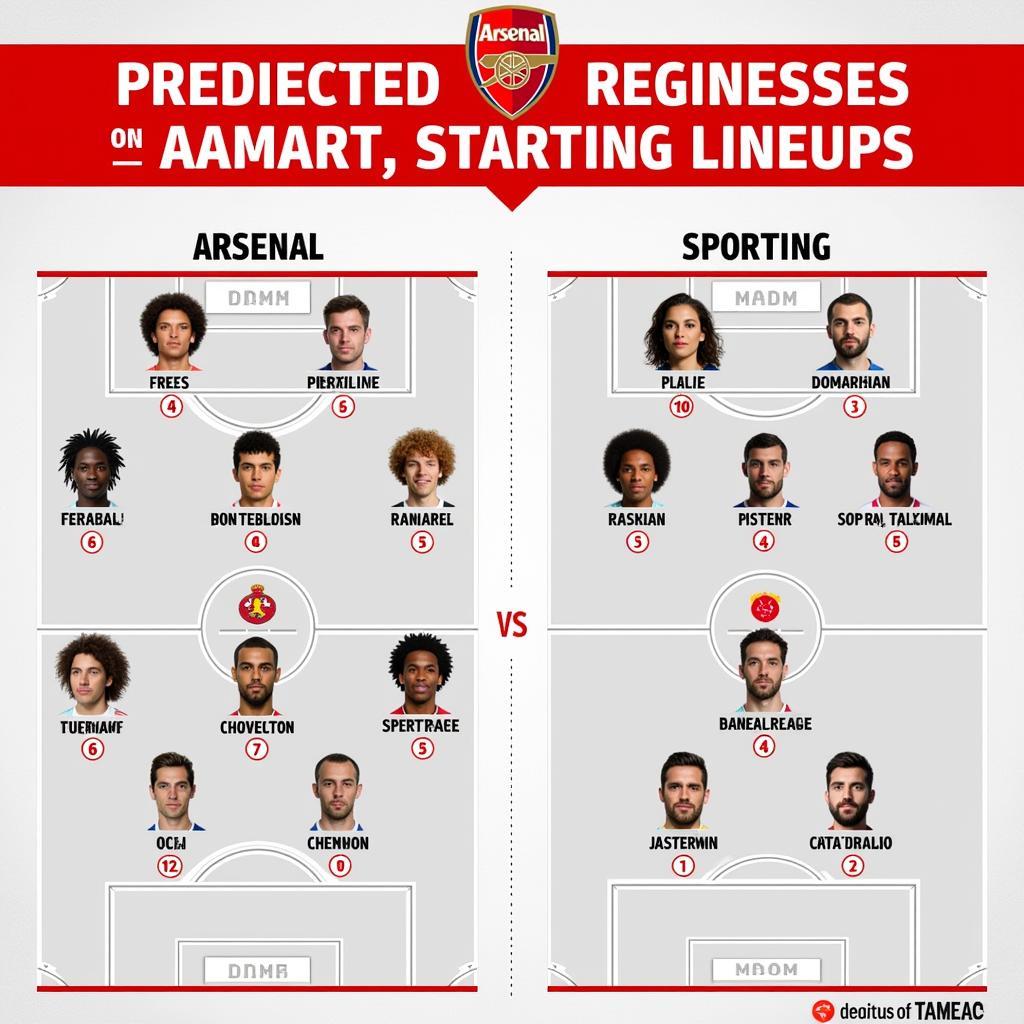 Dự đoán đội hình Arsenal vs Sporting