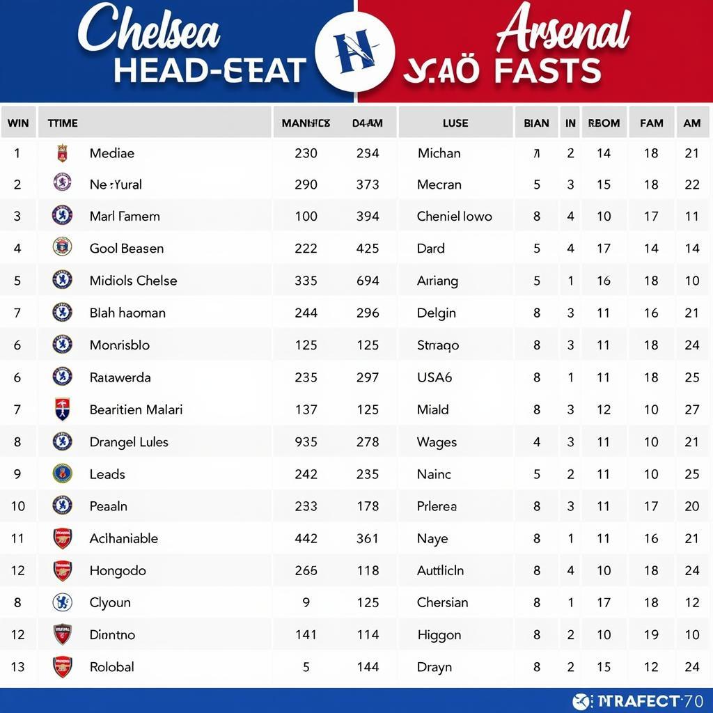 Chelsea vs Arsenal: Lịch sử đối đầu