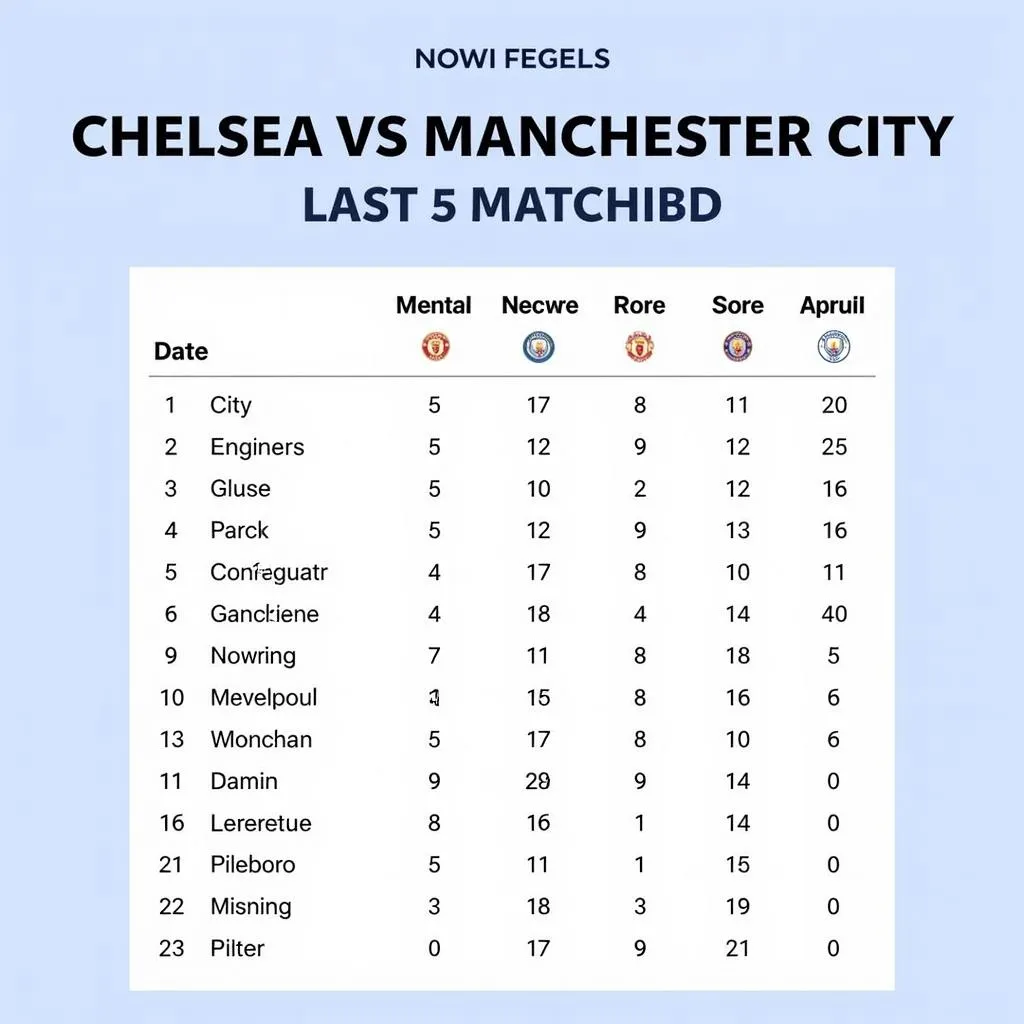 Lịch sử đối đầu Chelsea vs Man City