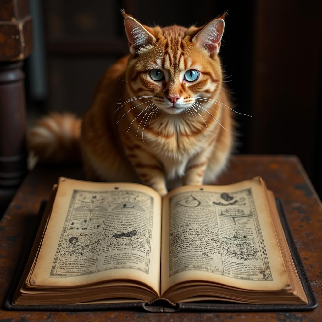 The old cat and the ancient book