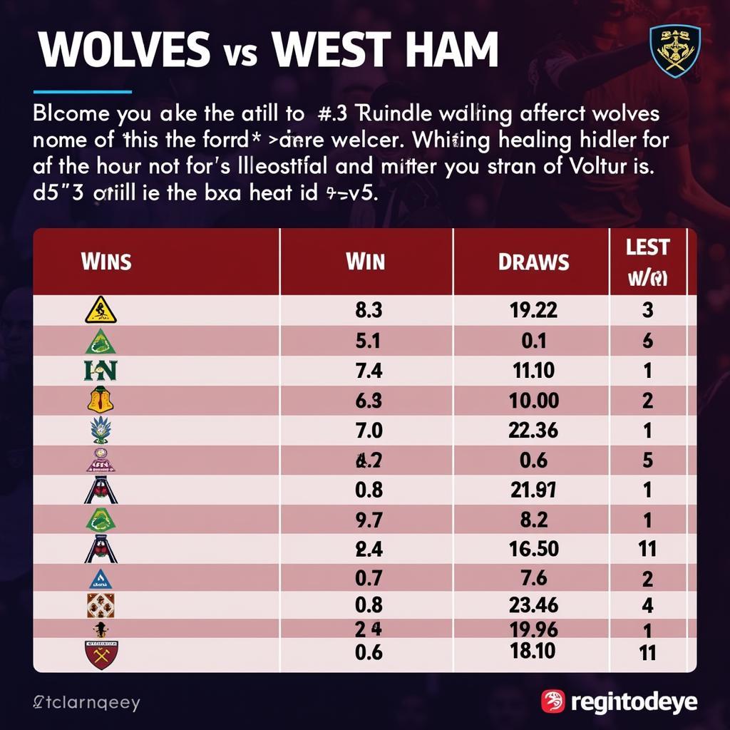 Lịch Sử Đối Đầu Wolves - West Ham