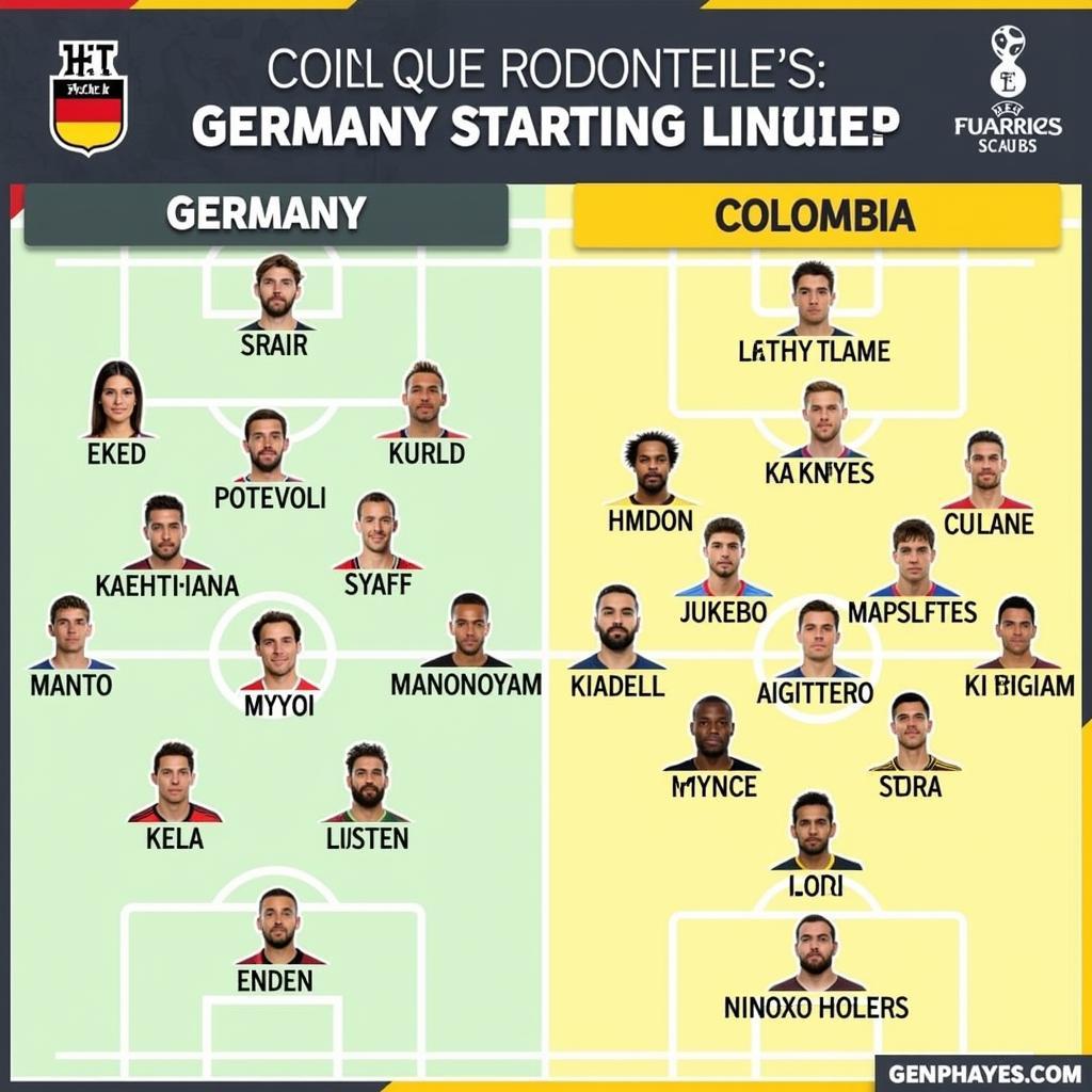 Đội hình Đức vs Colombia