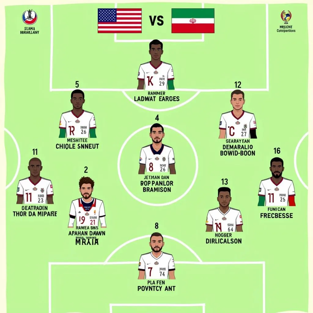 Đội Hình Dự Kiến Mỹ vs Iran