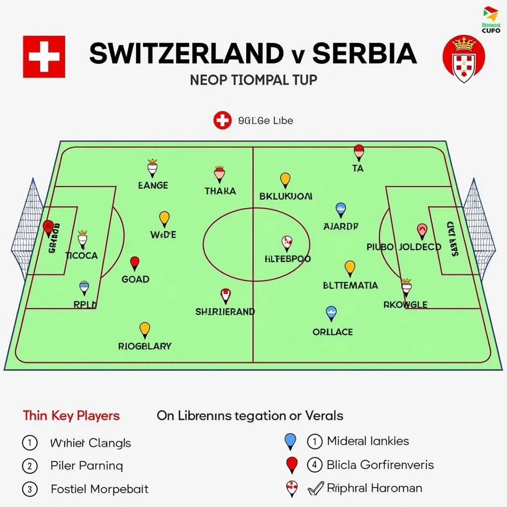 Đội hình ra sân Thụy Sĩ vs Serbia