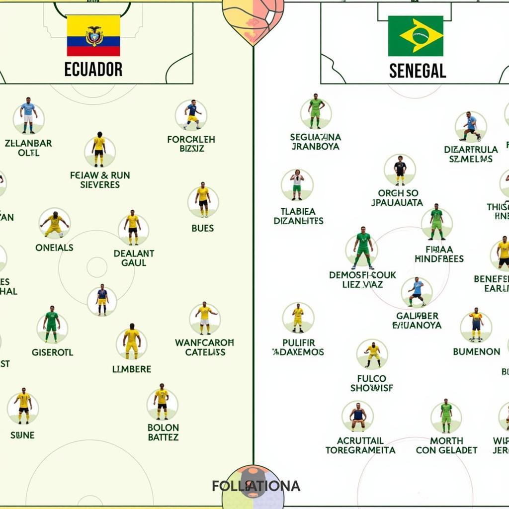 Đội hình Ecuador và Senegal