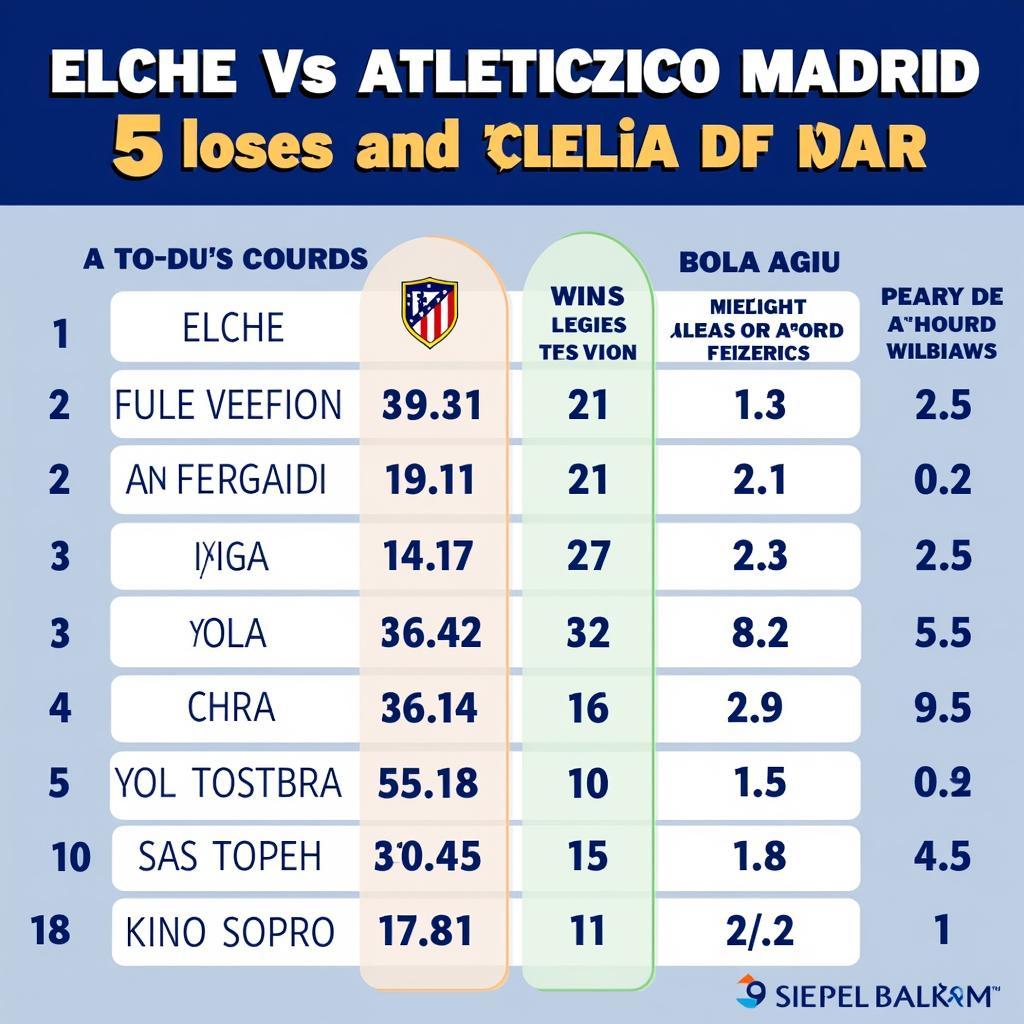 Phong độ Elche vs Atletico Madrid