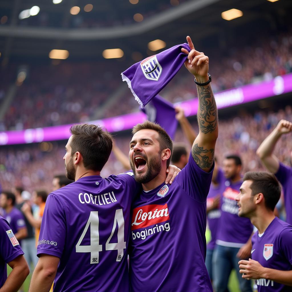 Fiorentina Fans Supporting Their Team