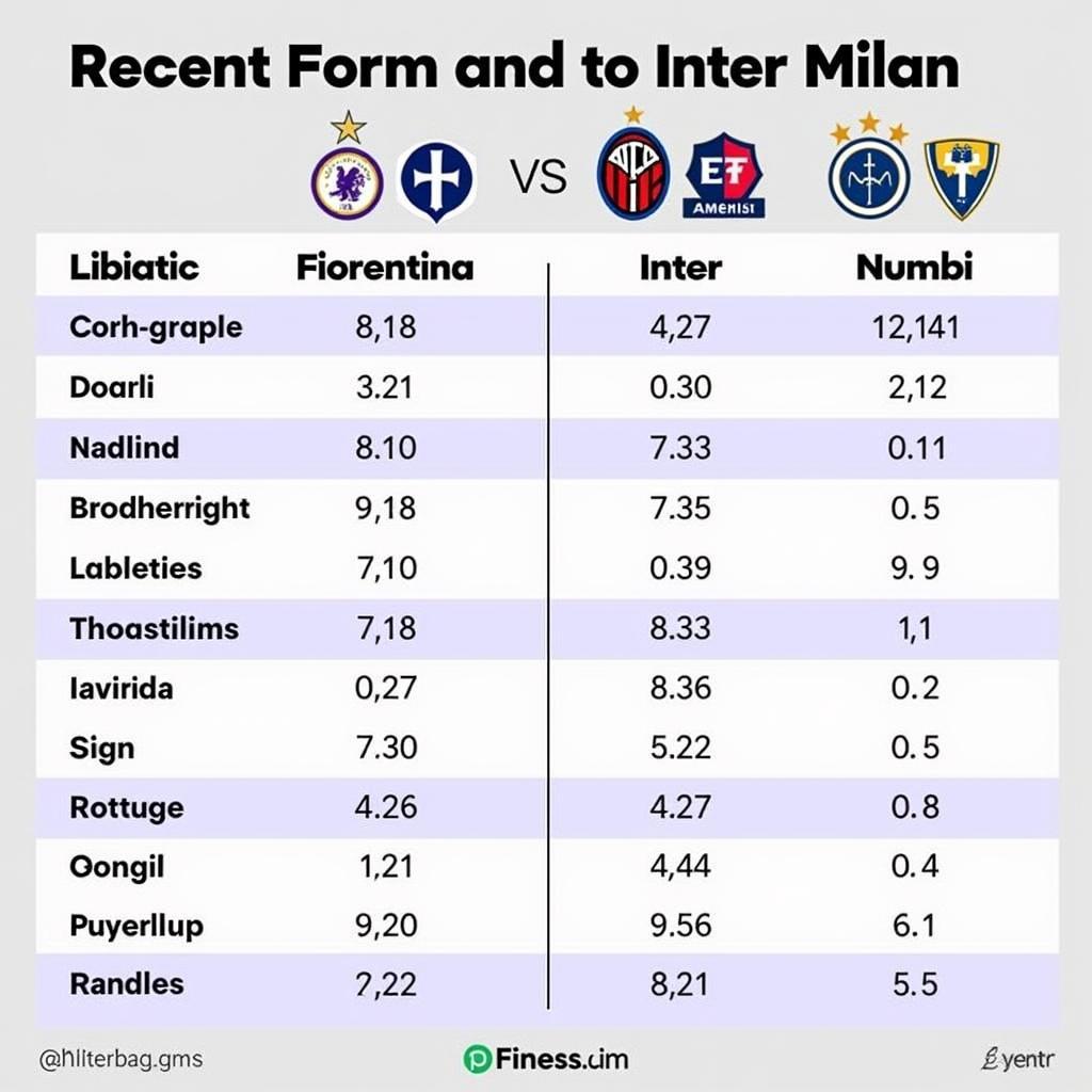 Fiorentina vs Inter: So sánh Phong Độ & Thống Kê