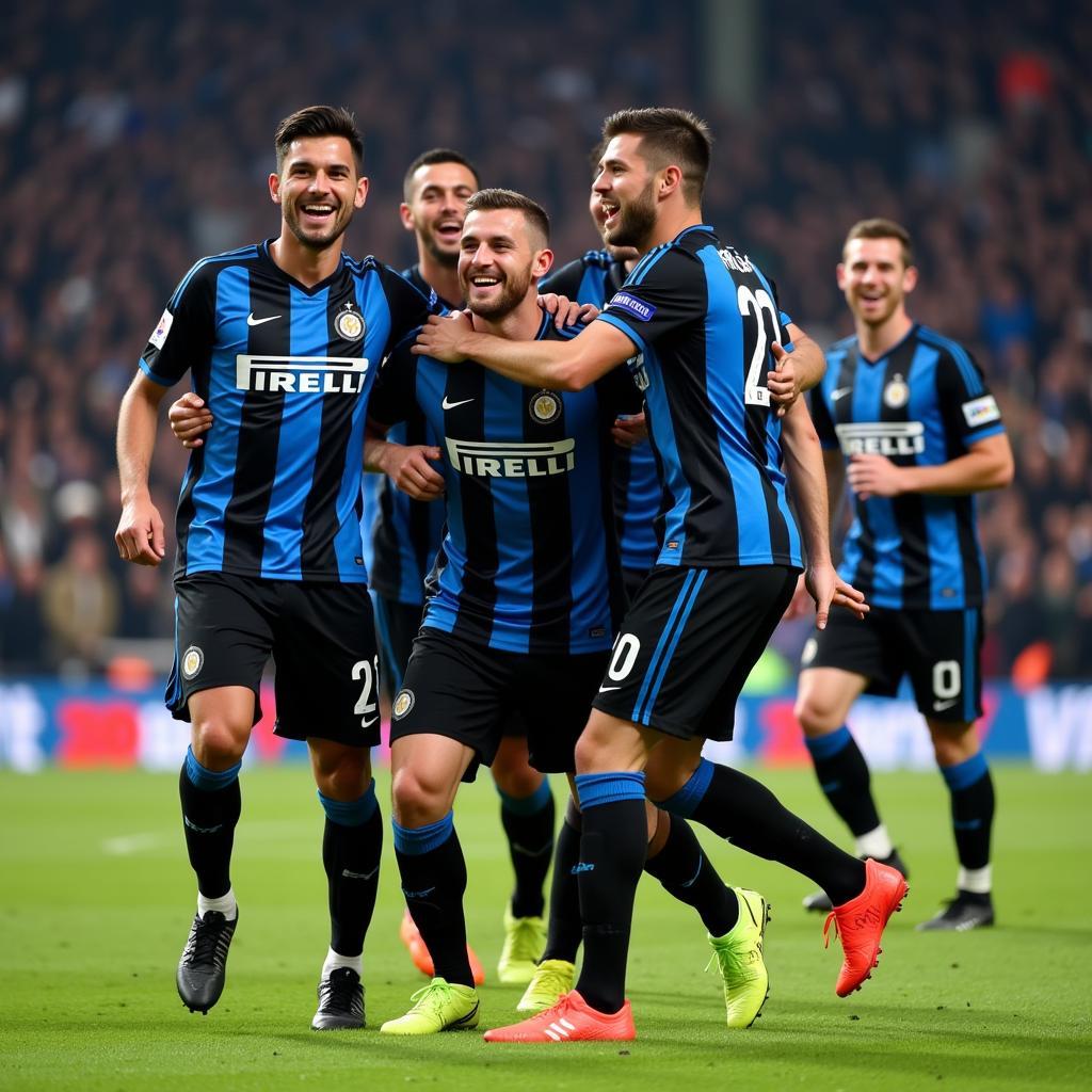 Inter Milan Celebrating a Goal