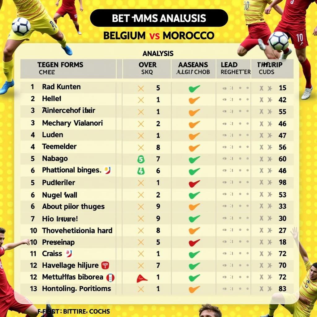 Phân tích tỷ lệ kèo Bỉ vs Maroc