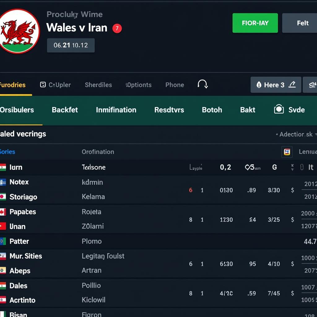 Kèo cá cược Wales vs Iran