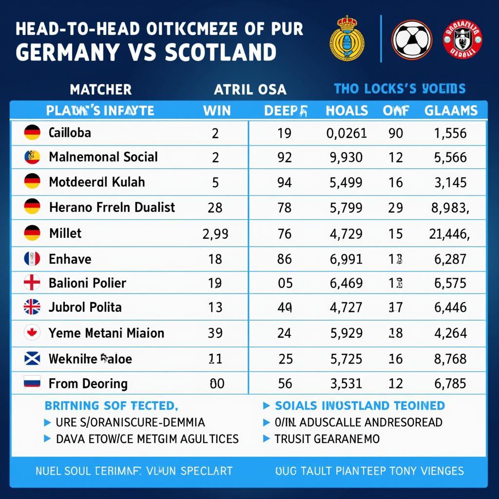 Lịch sử đối đầu Đức vs Scotland