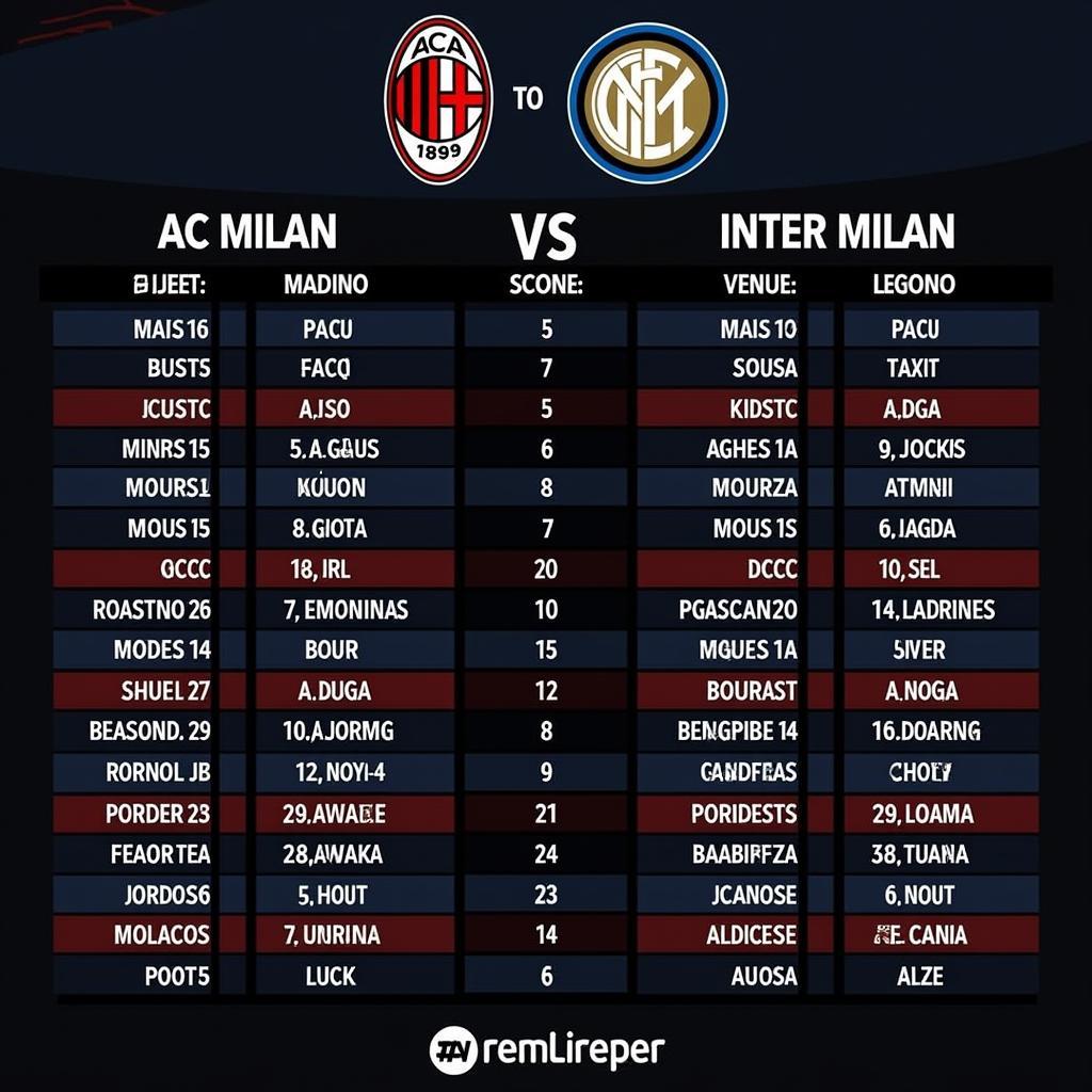 AC Milan vs Inter Milan Head-to-Head