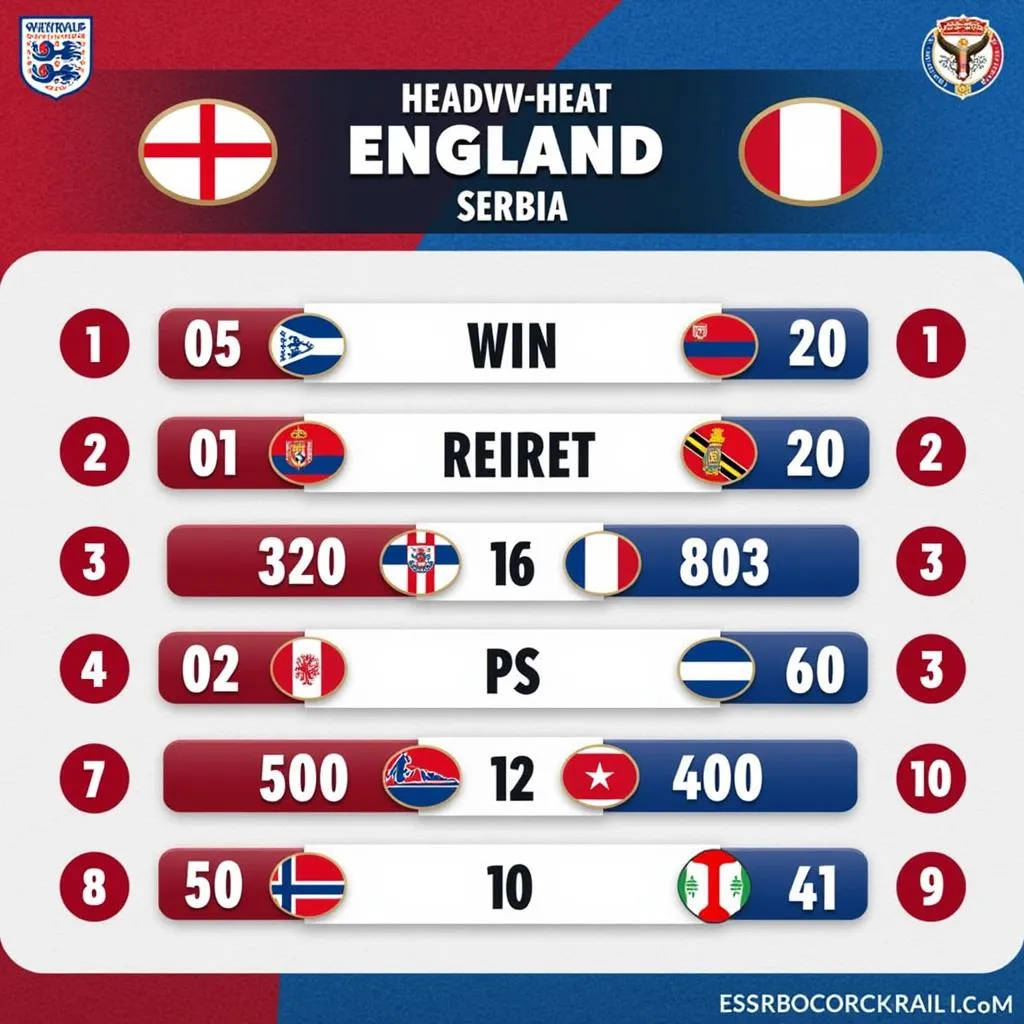 Lịch sử đối đầu Anh vs Serbia