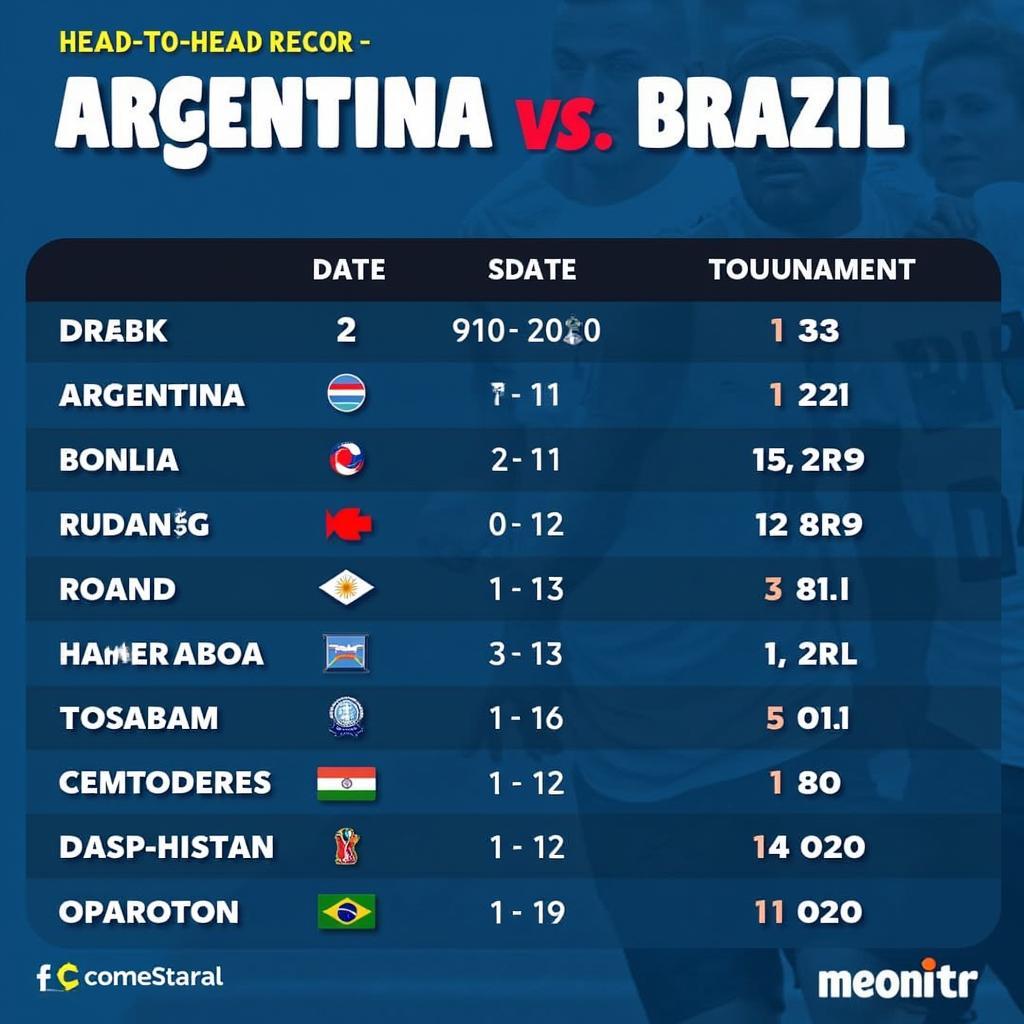 Lịch sử đối đầu Argentina vs Brazil