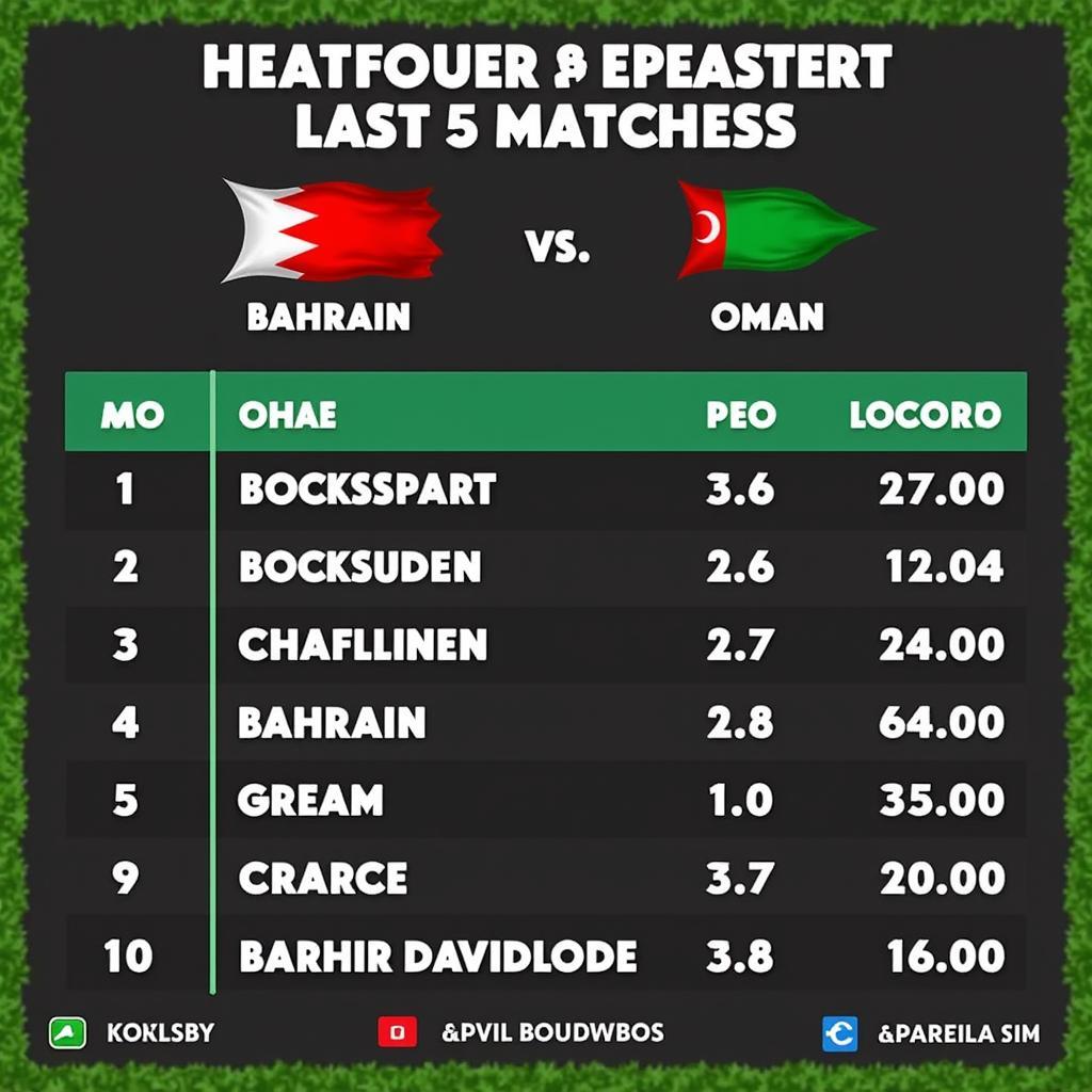 Bahrain vs Oman Head-to-Head