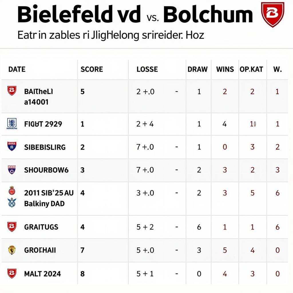 Lịch sử đối đầu Bielefeld vs Bochum