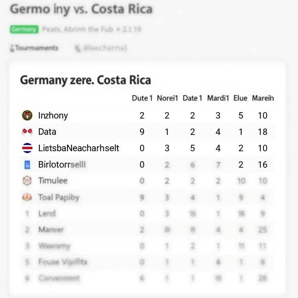 Lịch sử đối đầu Đức vs Costa Rica