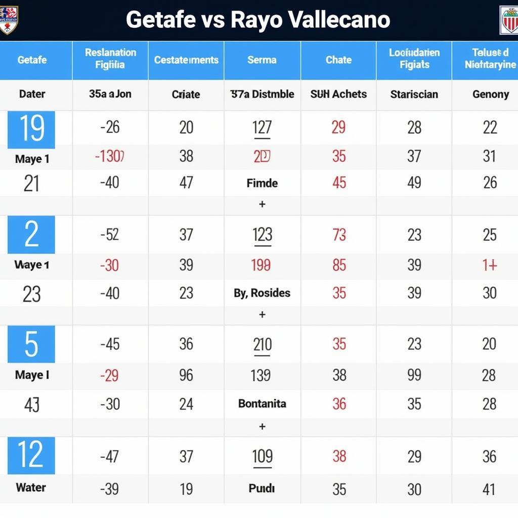 Lịch sử đối đầu Getafe vs Rayo Vallecano