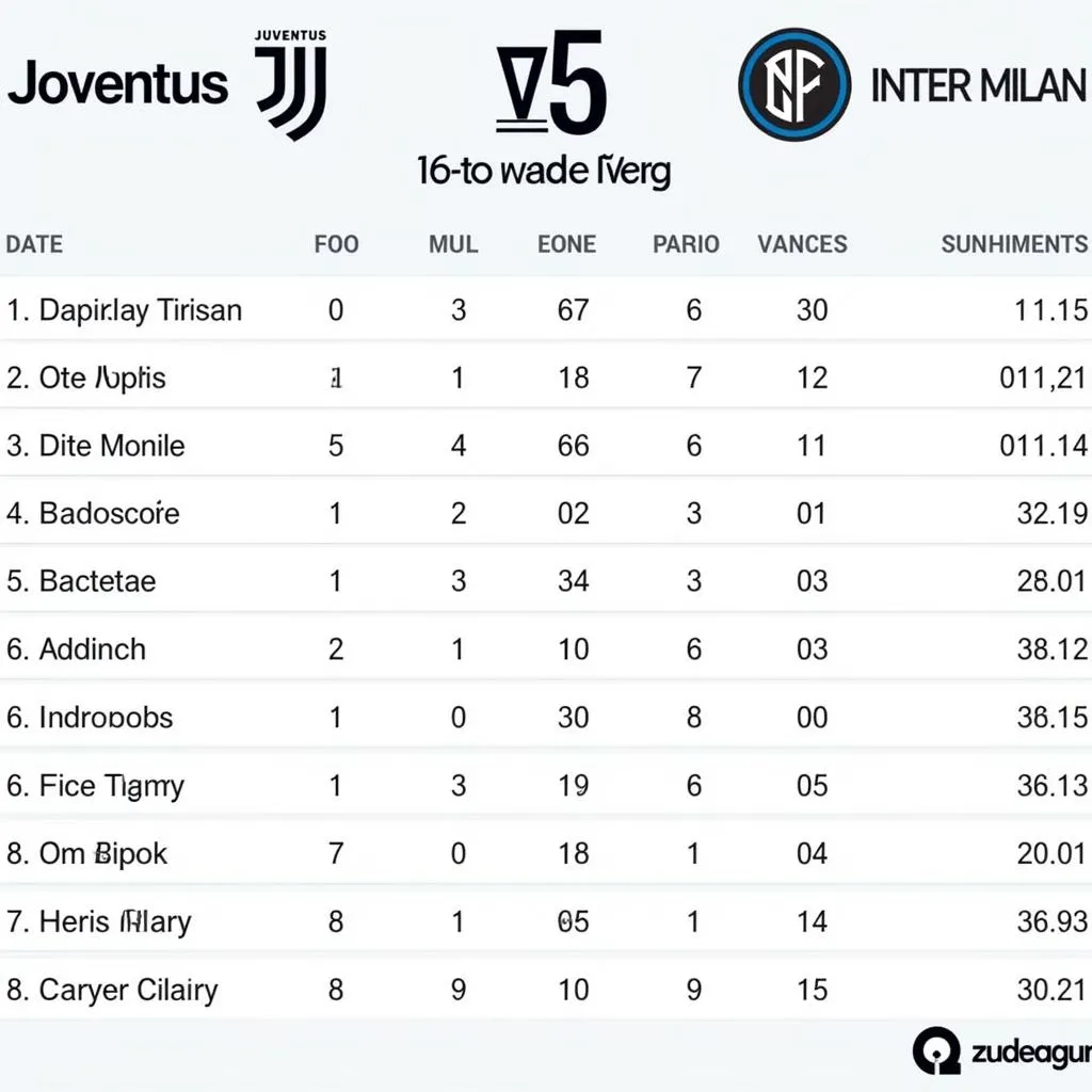 Lịch sử đối đầu Juventus Inter