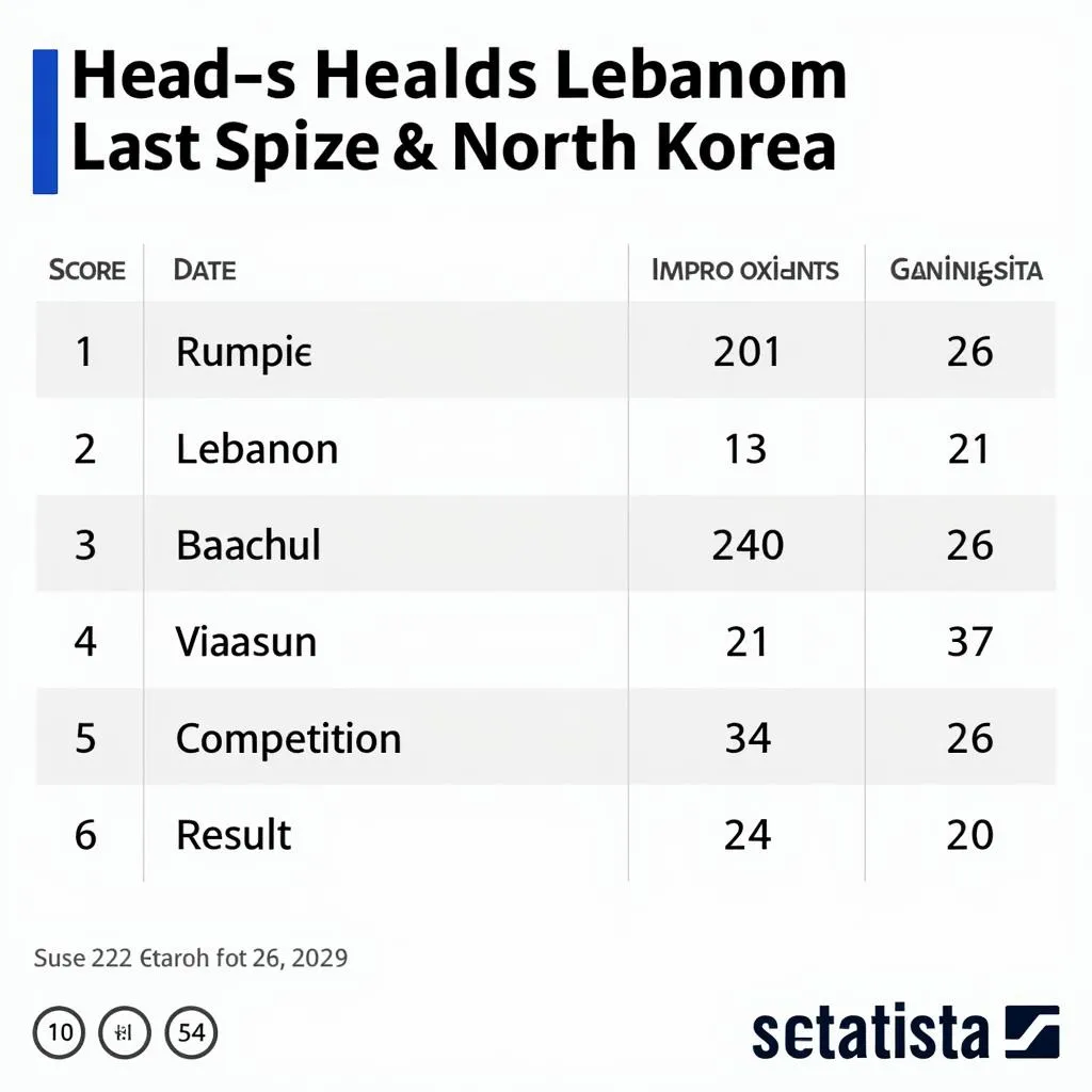 Lịch sử đối đầu Lebanon vs Triều Tiên