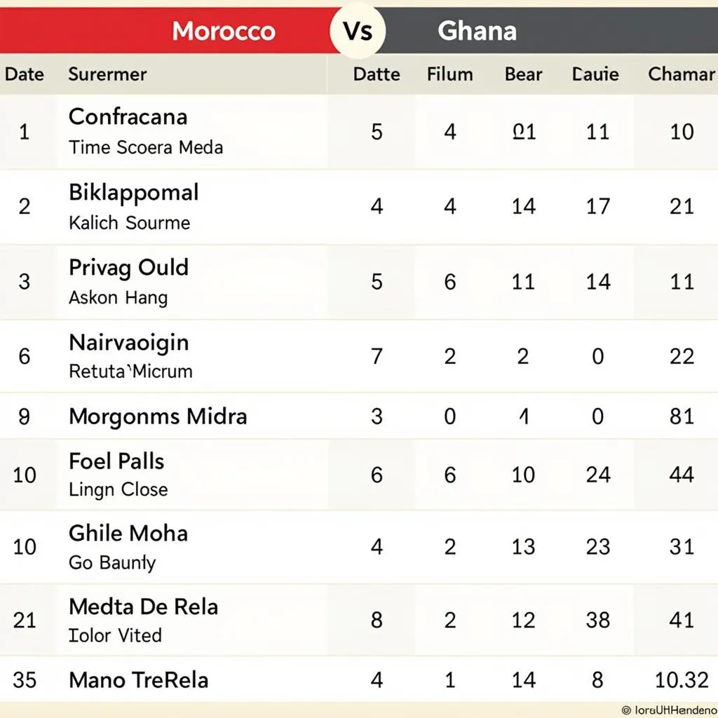 Lịch sử đối đầu Morocco vs Ghana