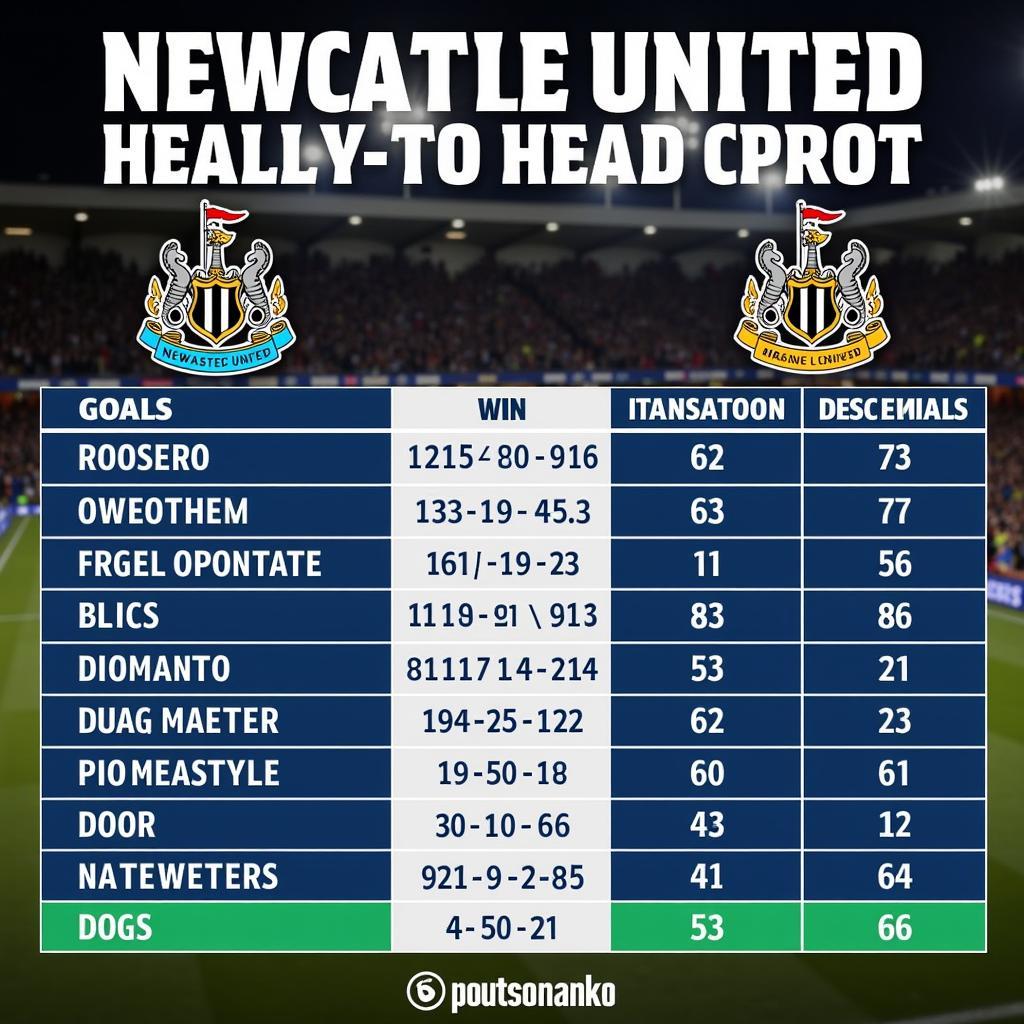 Lịch sử đối đầu giữa Newcastle và đối thủ