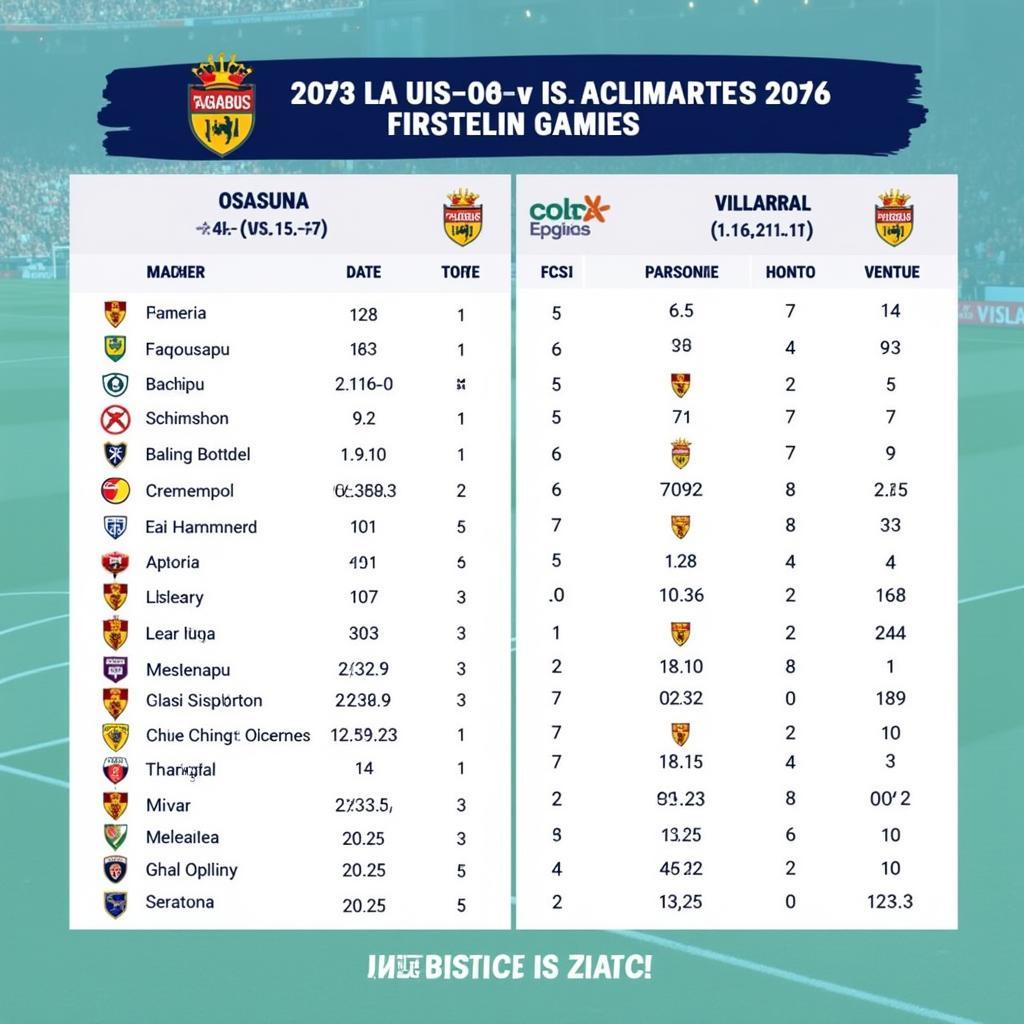 Lịch sử đối đầu Osasuna vs Villarreal