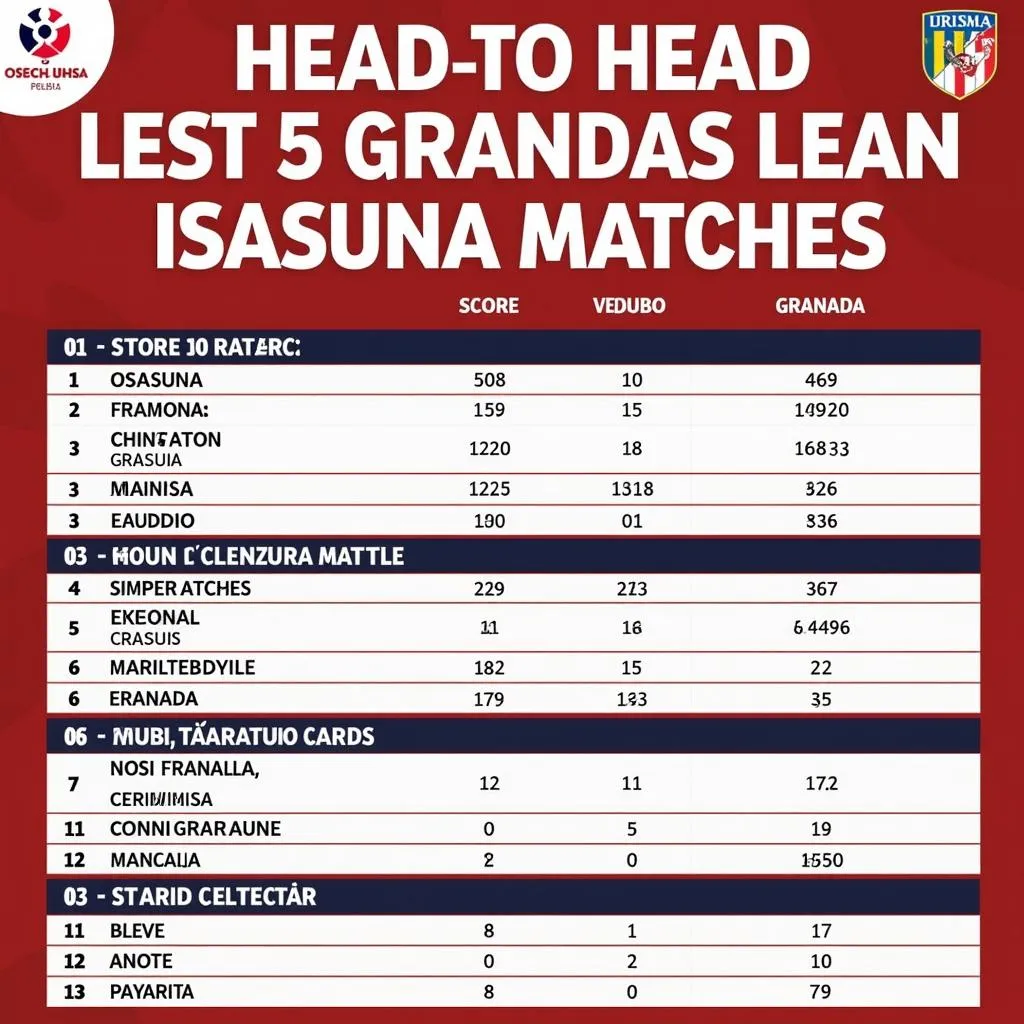 Lịch sử đối đầu Osasuna vs Granada