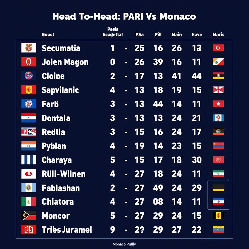 Lịch sử đối đầu PSG vs Monaco