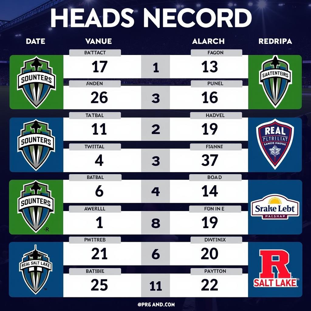 Lịch sử đối đầu Seattle Sounders vs Real Salt Lake