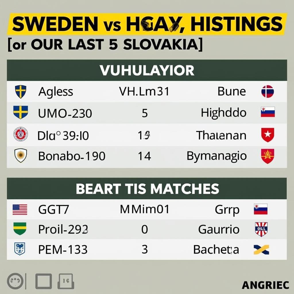 Lịch sử đối đầu Thụy Điển vs Slovakia