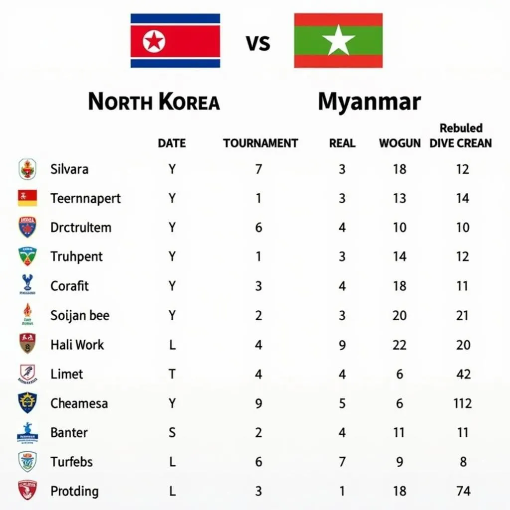 Lịch sử đối đầu Triều Tiên vs Myanmar