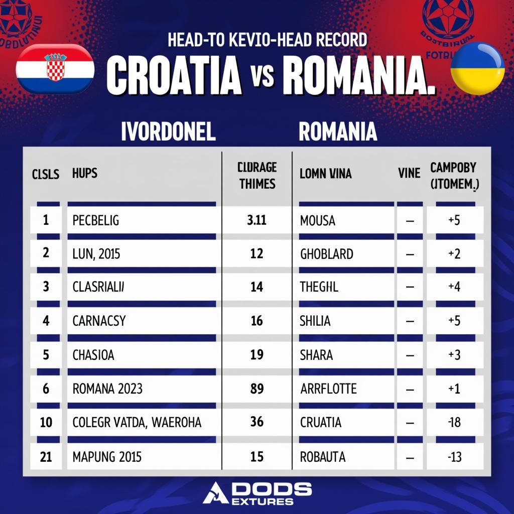 Lịch sử đối đầu U21 Croatia vs U21 Romania