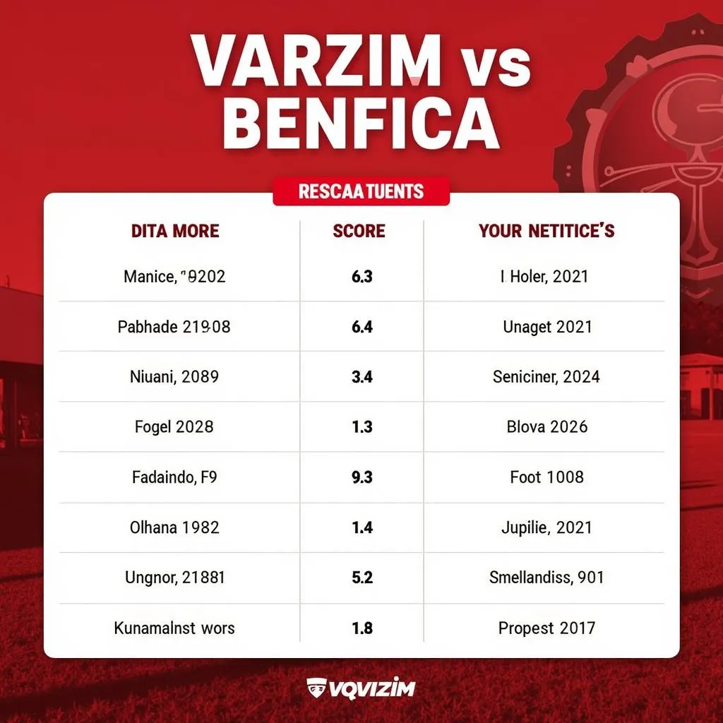 Lịch Sử Đối Đầu Giữa Varzim Và Benfica