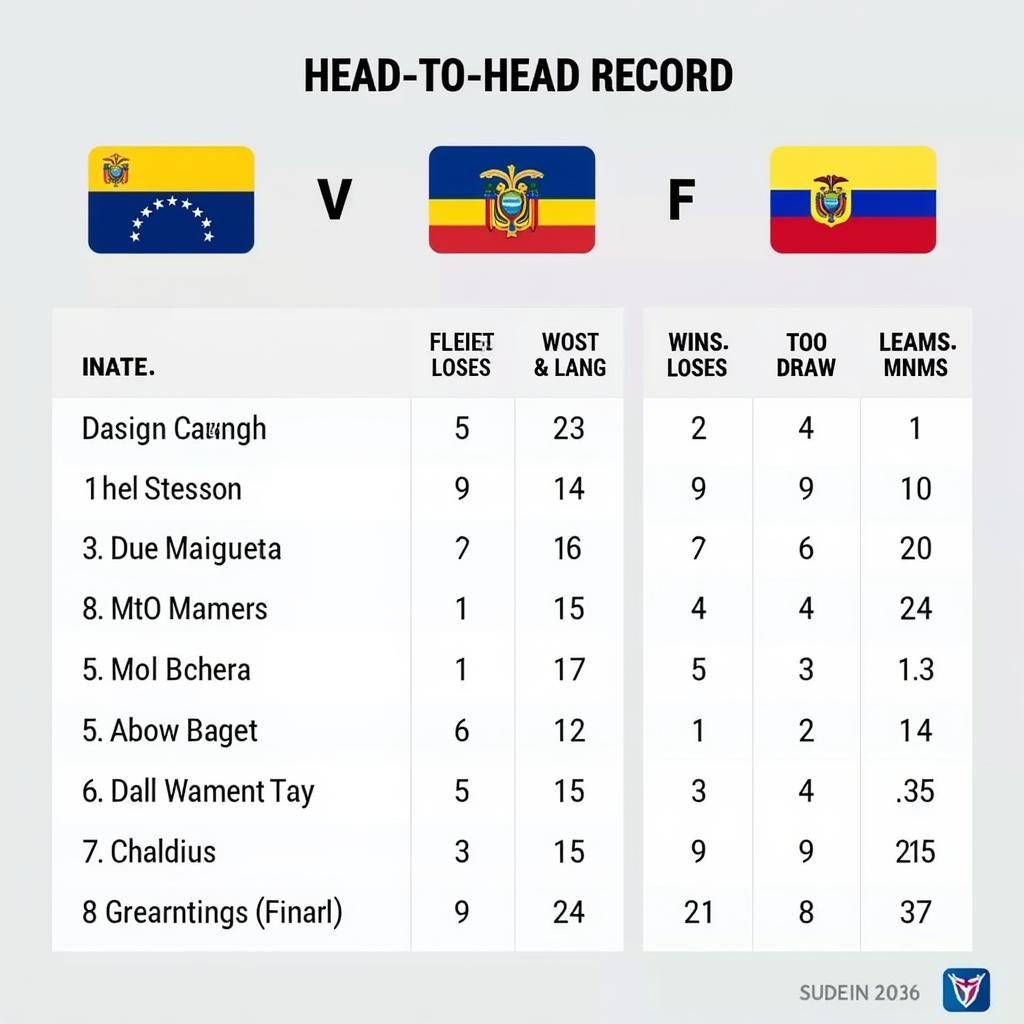 Lịch sử đối đầu giữa Venezuela và Ecuador: thống kê kết quả các trận đấu trước đây