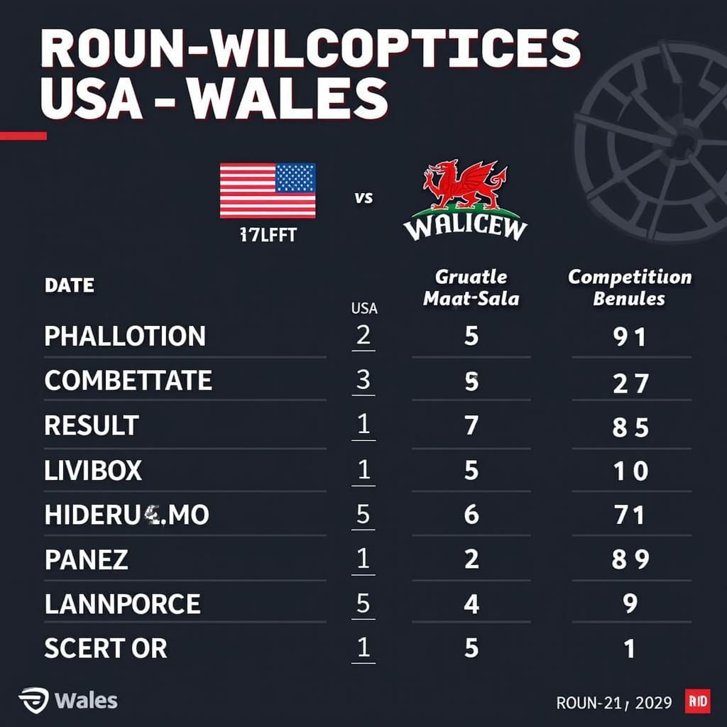 Lịch sử đối đầu Mỹ - Wales