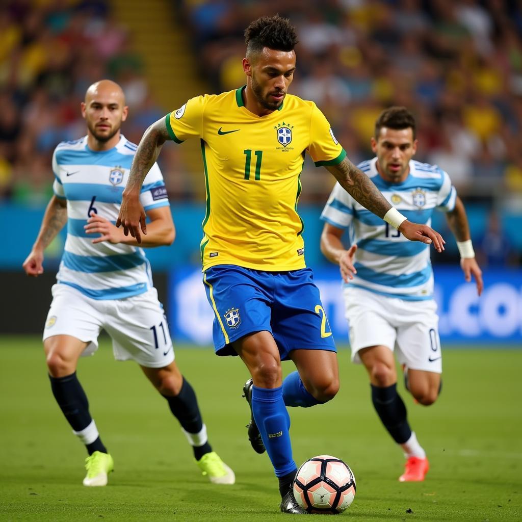 Neymar dẫn dắt hàng công Brazil