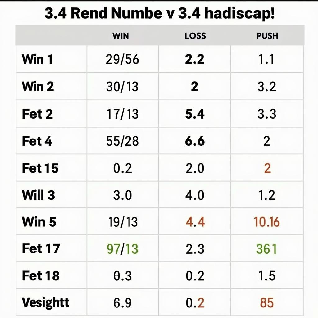 Analyzing Win-Loss Scenarios for 3.4 Handicap Bets