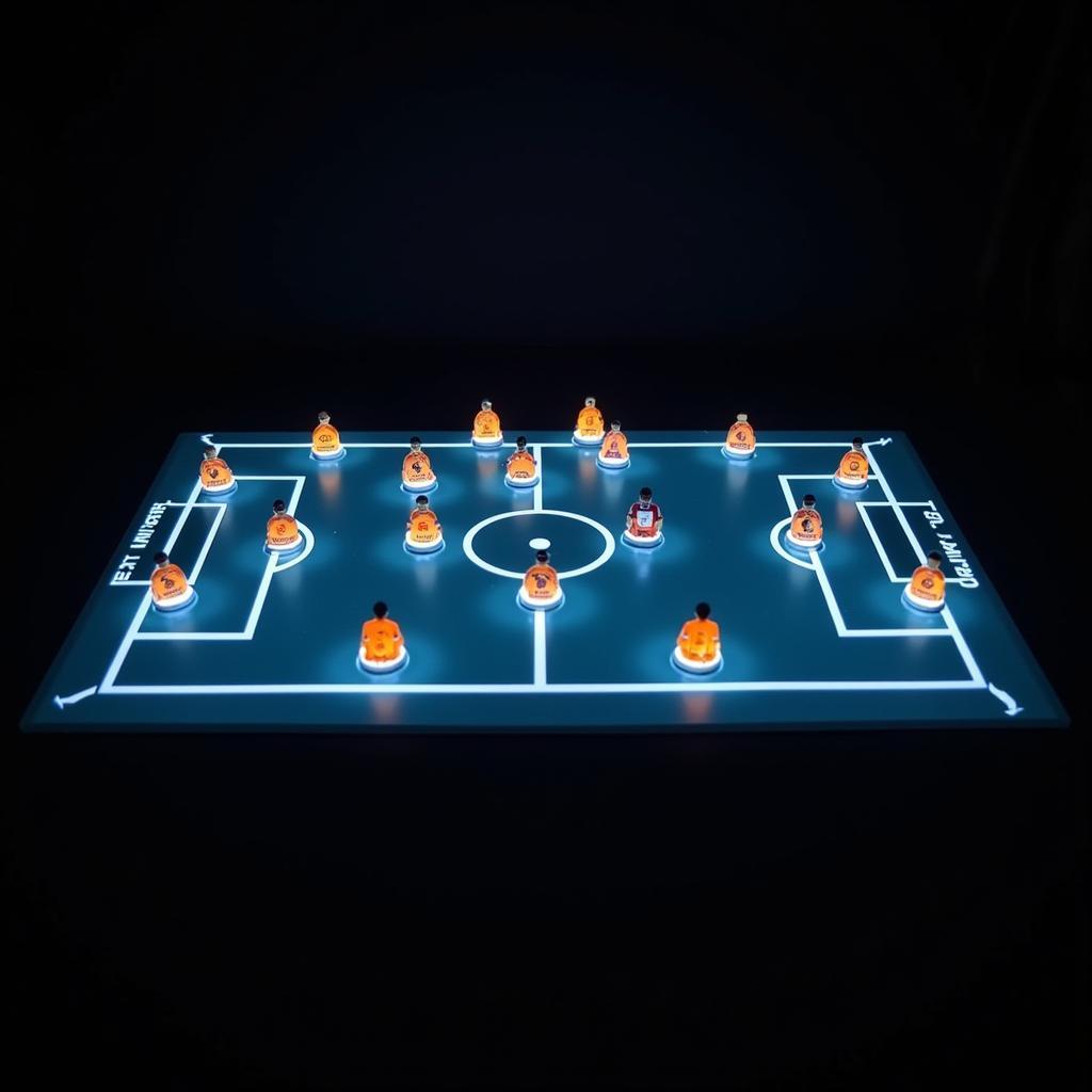 Football tactics board with Champions League final formations