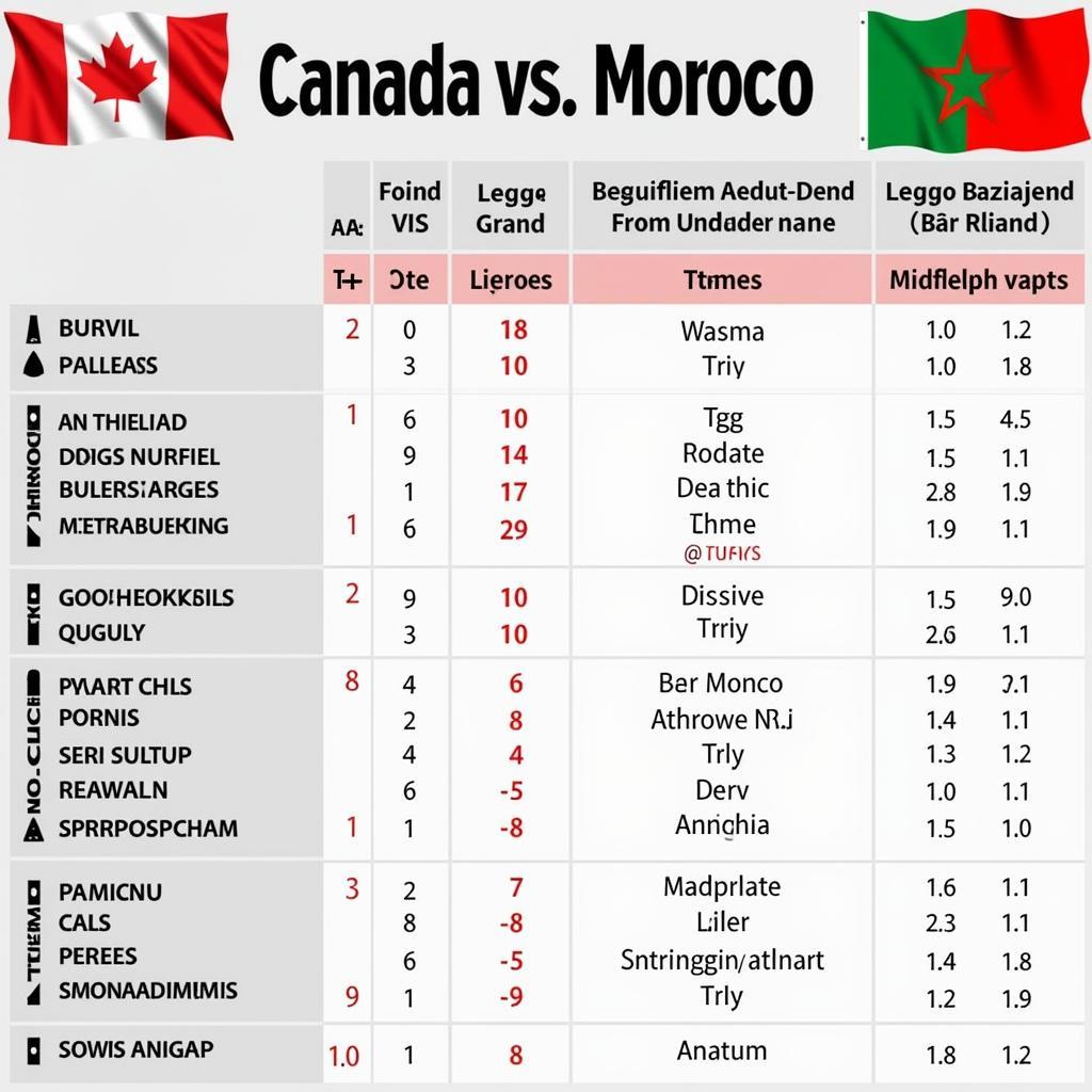 Phân tích lực lượng Canada - Maroc