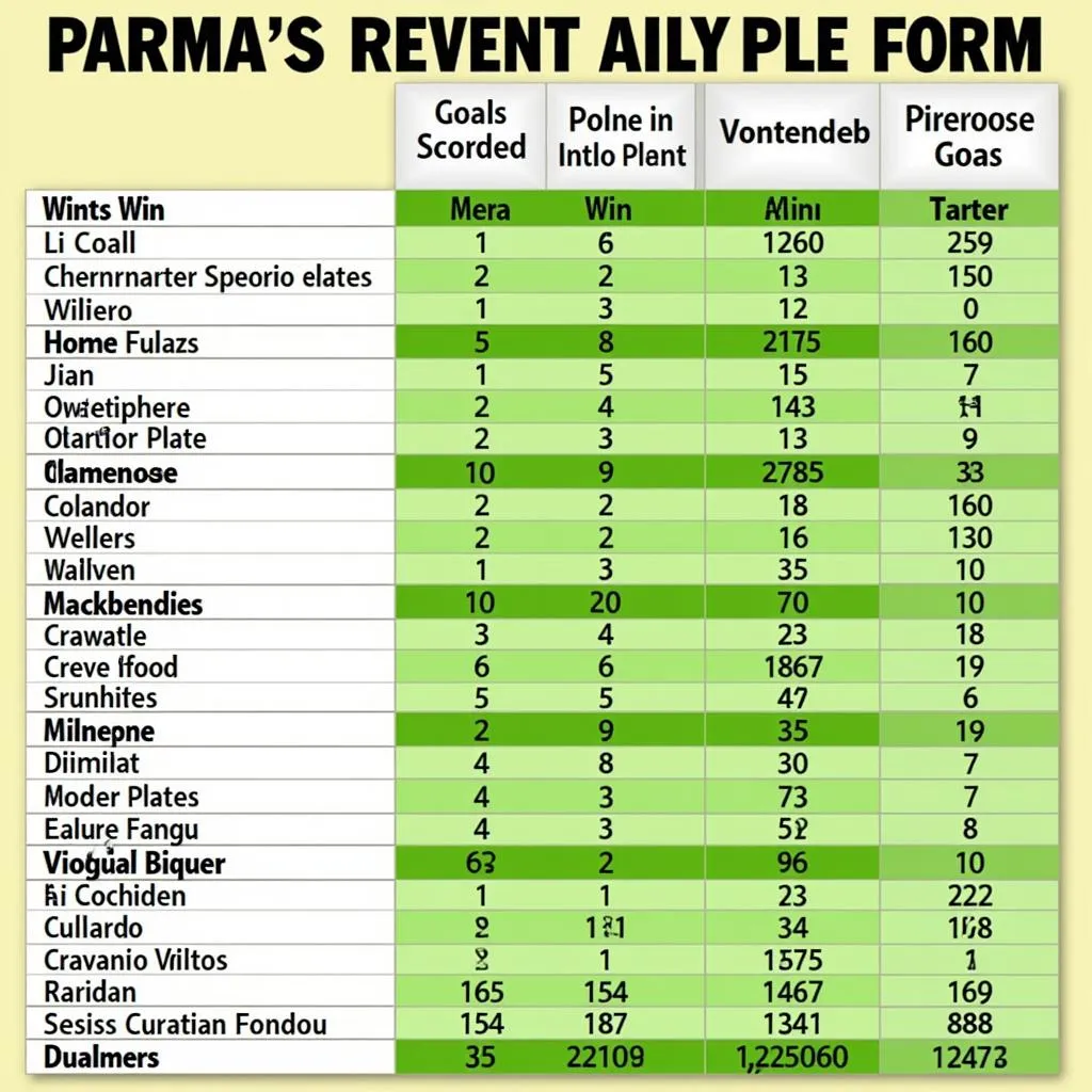 Phân tích phong độ Parma