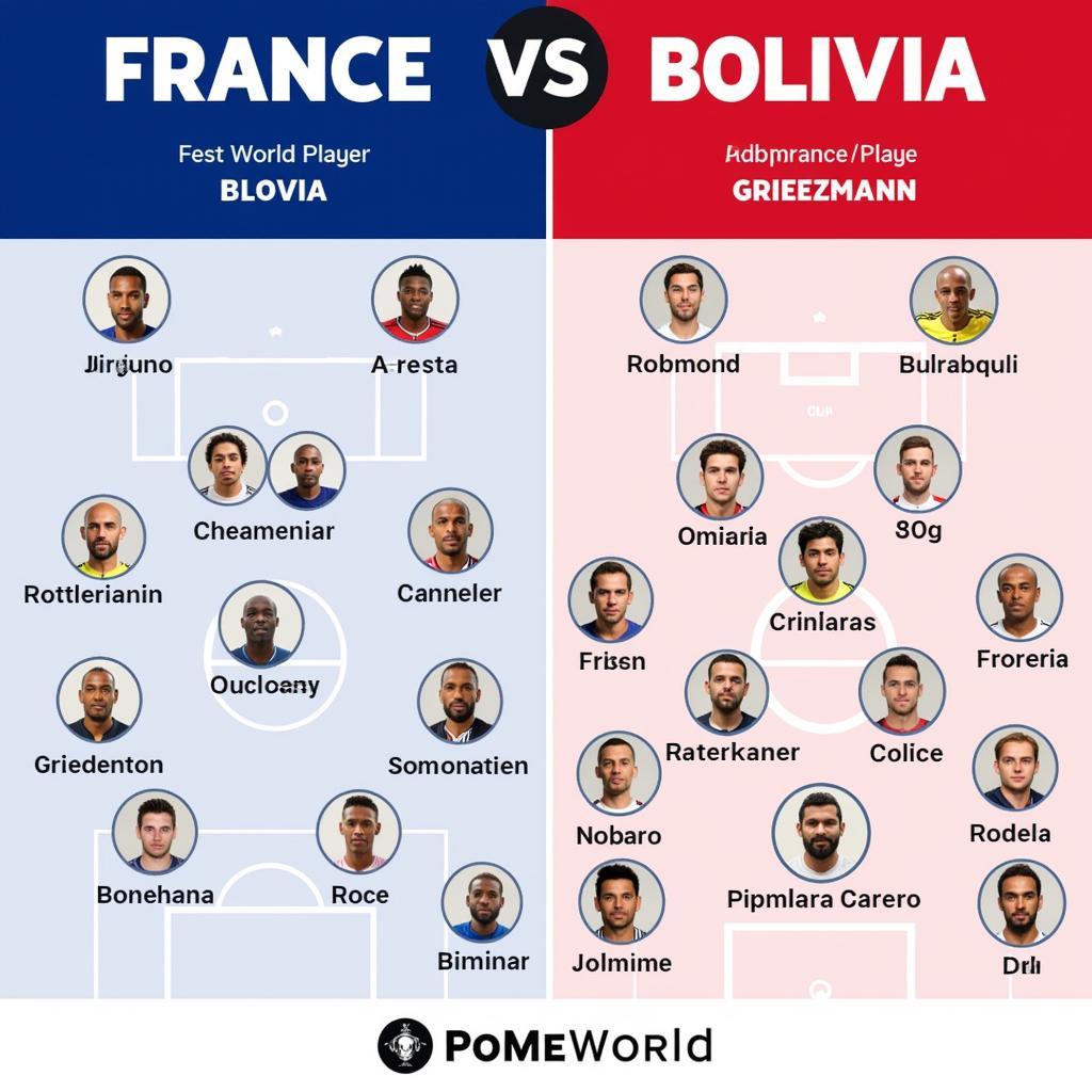 Pháp vs Bolivia Đội Hình