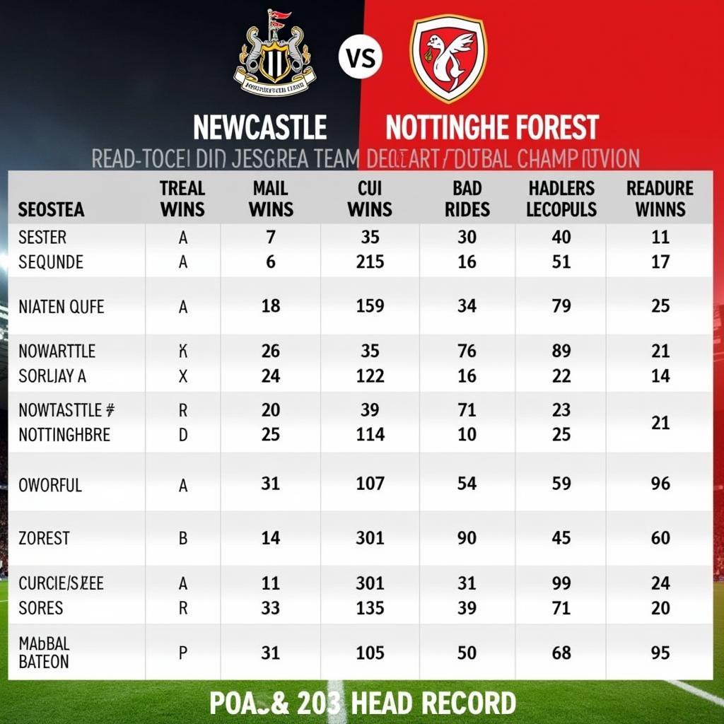 Lịch sử đối đầu Newcastle vs Nottingham Forest