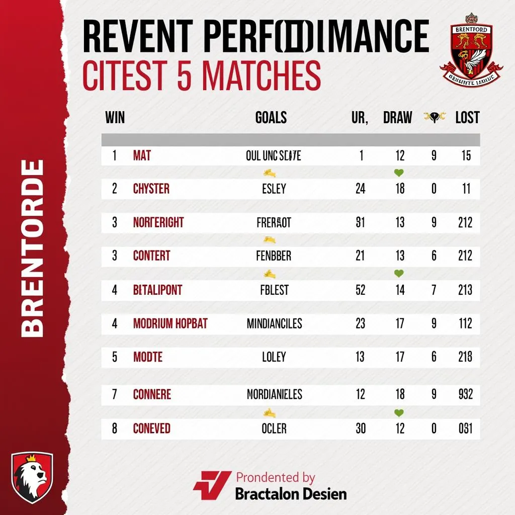 Phong độ gần đây của Brentford