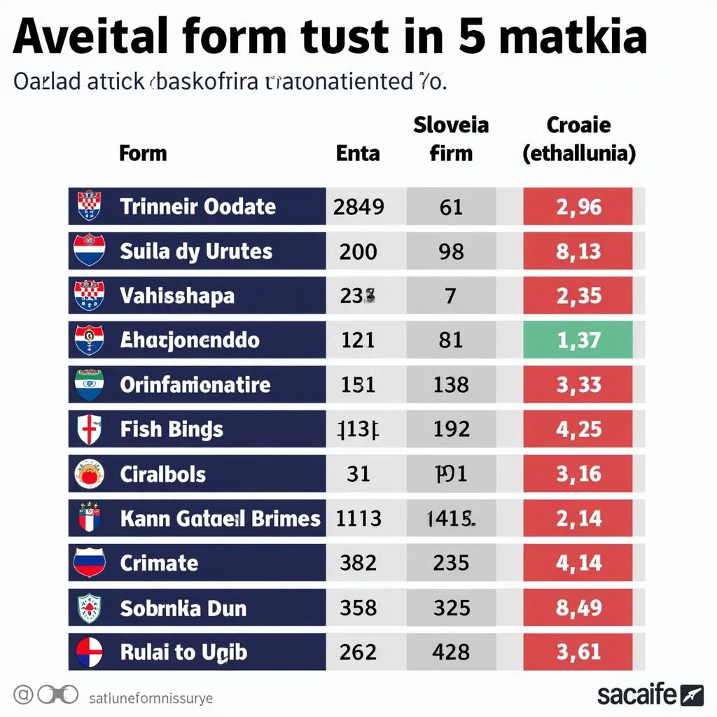 Phong độ gần đây của Croatia và Slovenia