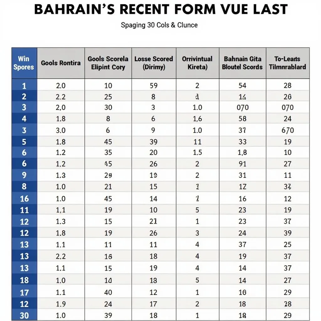 Phong độ gần đây của đội tuyển Bahrain