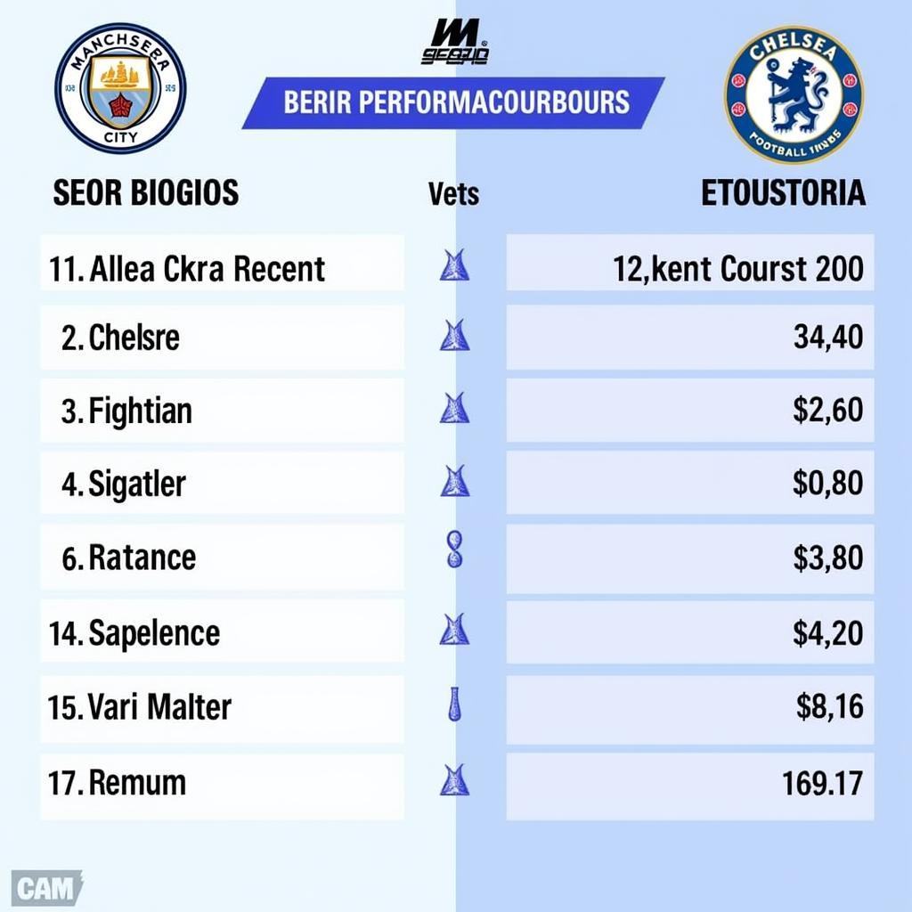 Recent form of Man City and Chelsea