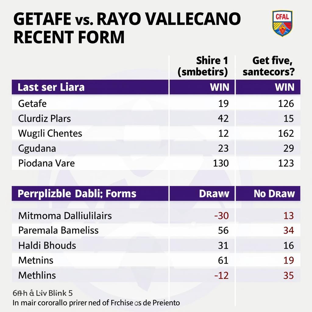 Phong độ gần đây Getafe và Rayo Vallecano